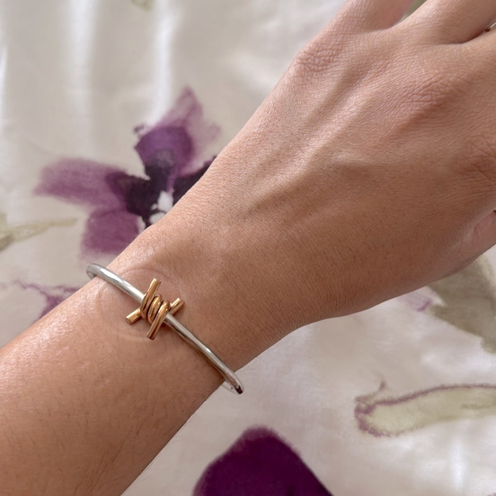 MVMT Silver & Rose Gold Cuff - Single Barbed